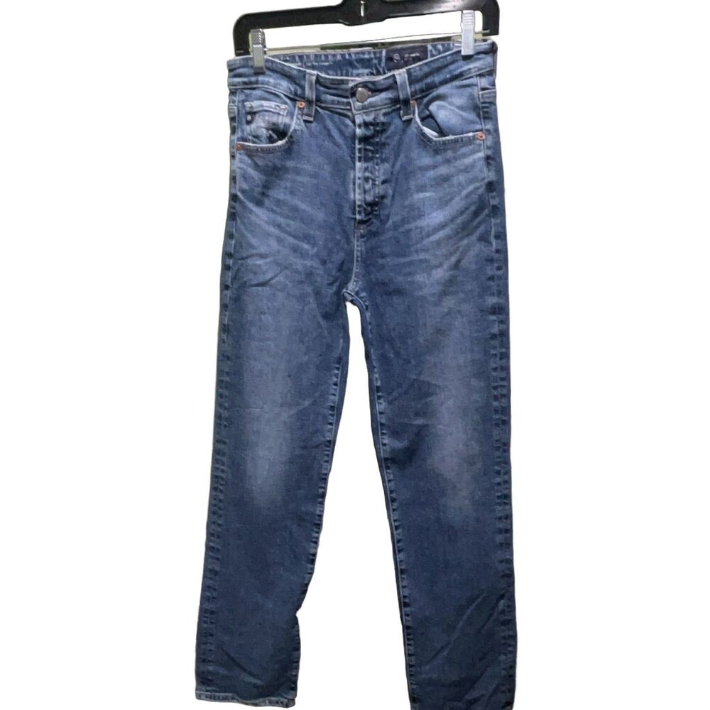 AG Alexxis Straight Jeans Women 28 High Rise Medium Wash Stretch Denim Blue